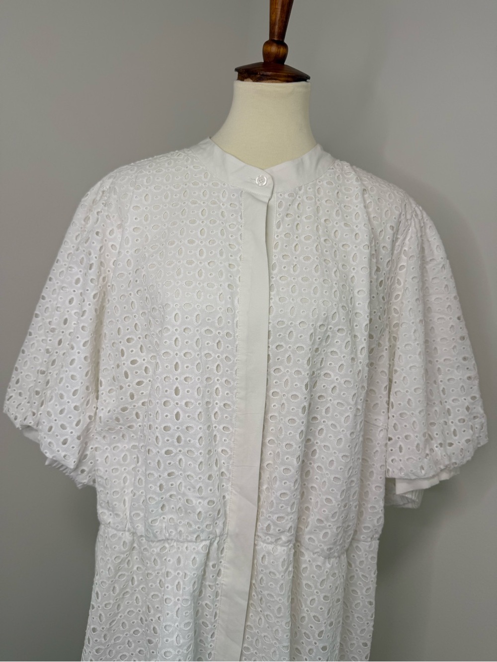 Nine West White Eyelet Midi Dress - Picture 3 of 12